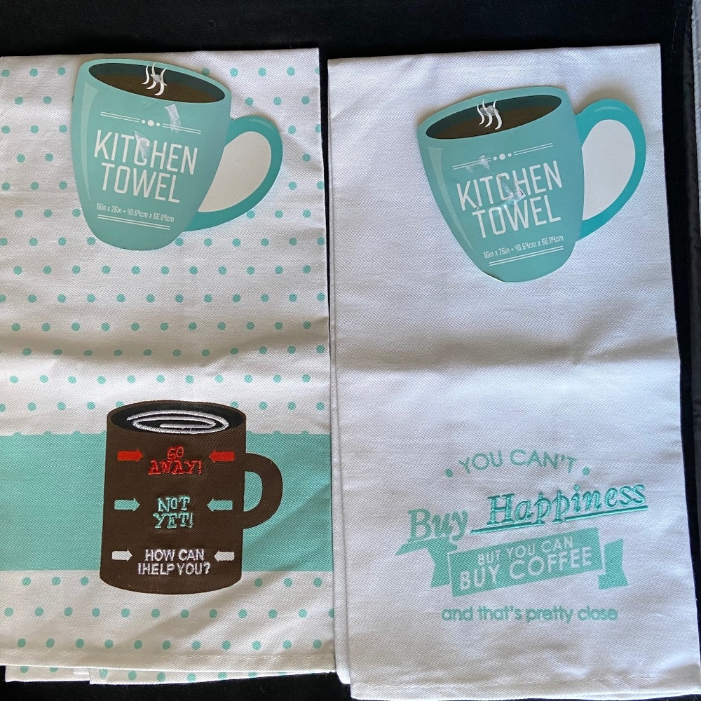 Best Brands Set of 3 - 2 Kitchen Towels and 1 Pot Holder New